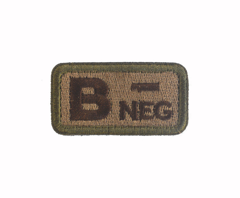 Embroidered Blood Type Hook & Loop Patch for Plate Carrier or Chest Rig