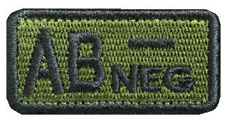 Embroidered Blood Type Hook & Loop Patch for Plate Carrier or Chest Rig