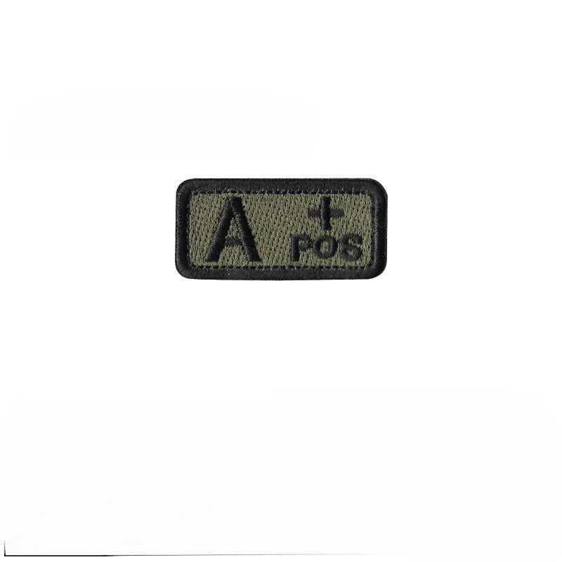 Embroidered Blood Type Hook & Loop Patch for Plate Carrier or Chest Rig