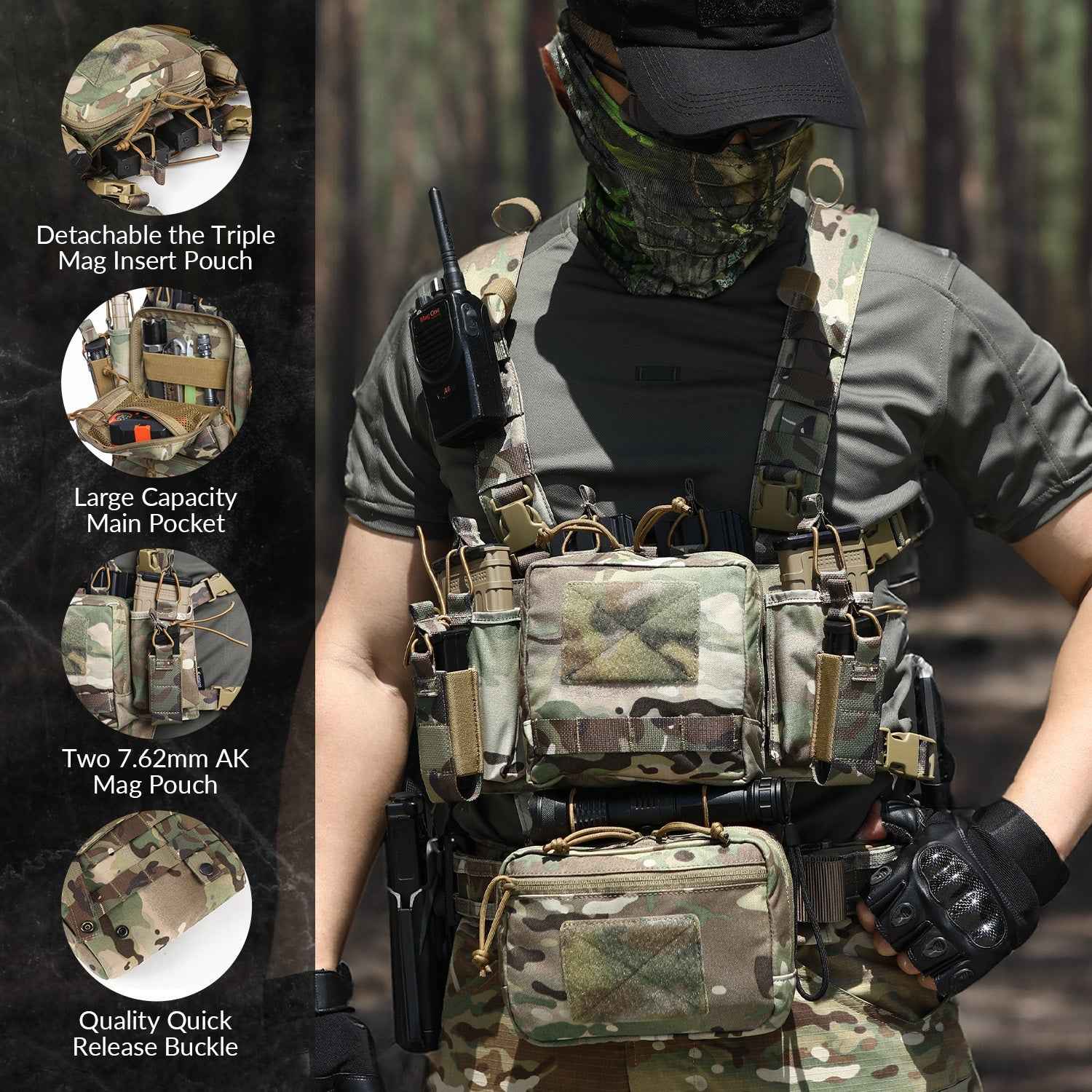 VOTAGOO® Adjustable & Detachable Tactical Chest Rig