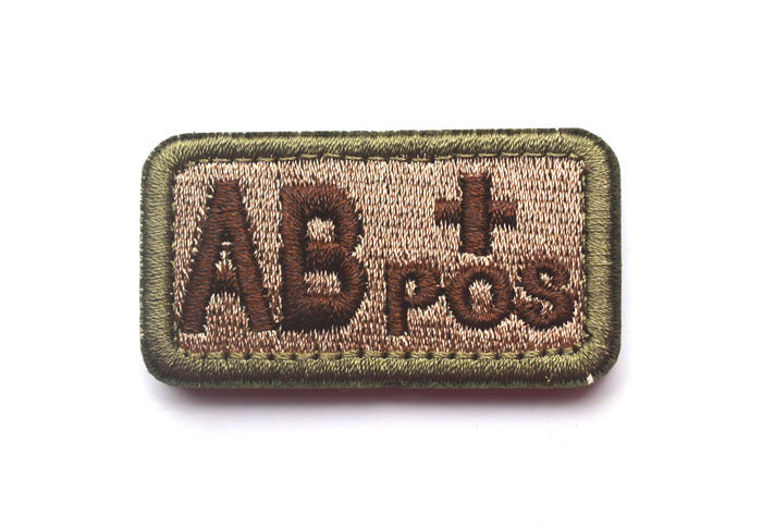 Embroidered Blood Type Hook & Loop Patch for Plate Carrier or Chest Rig