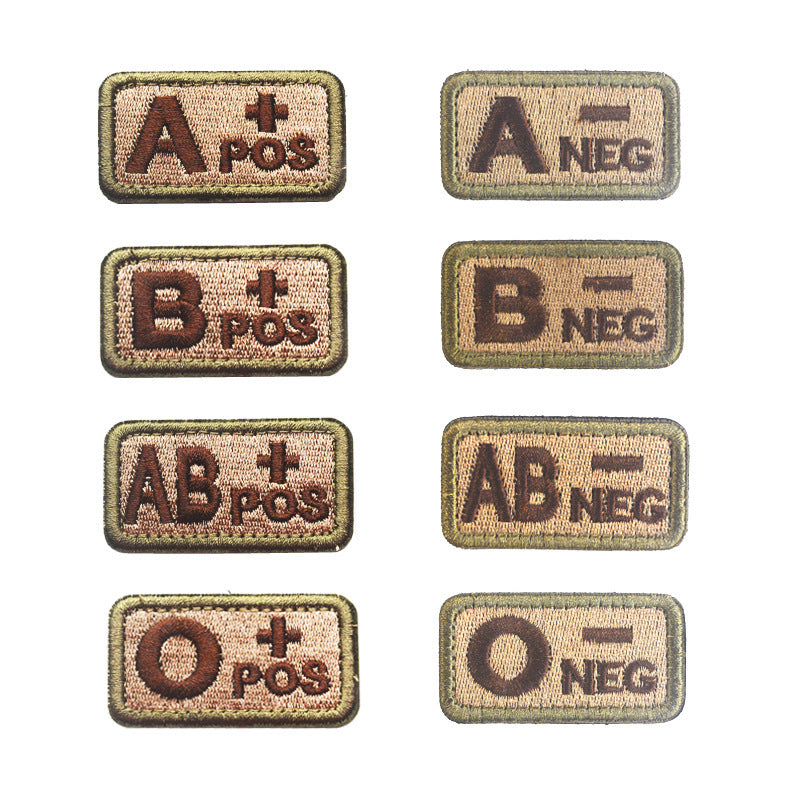 Embroidered Blood Type Hook & Loop Patch for Plate Carrier or Chest Rig