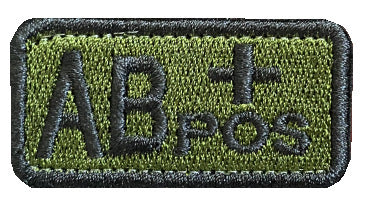 Embroidered Blood Type Hook & Loop Patch for Plate Carrier or Chest Rig
